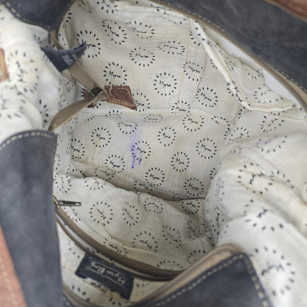Myra Bag Tapestry & Leather Crossbody Shoulder Bag | Boho Western Rustic - Picture 4 of 5